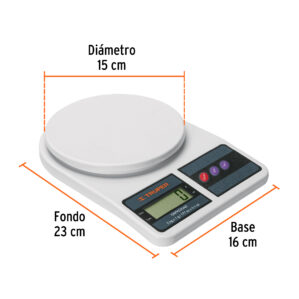 Bascula digital base plastica para cocina capacidad 5kg