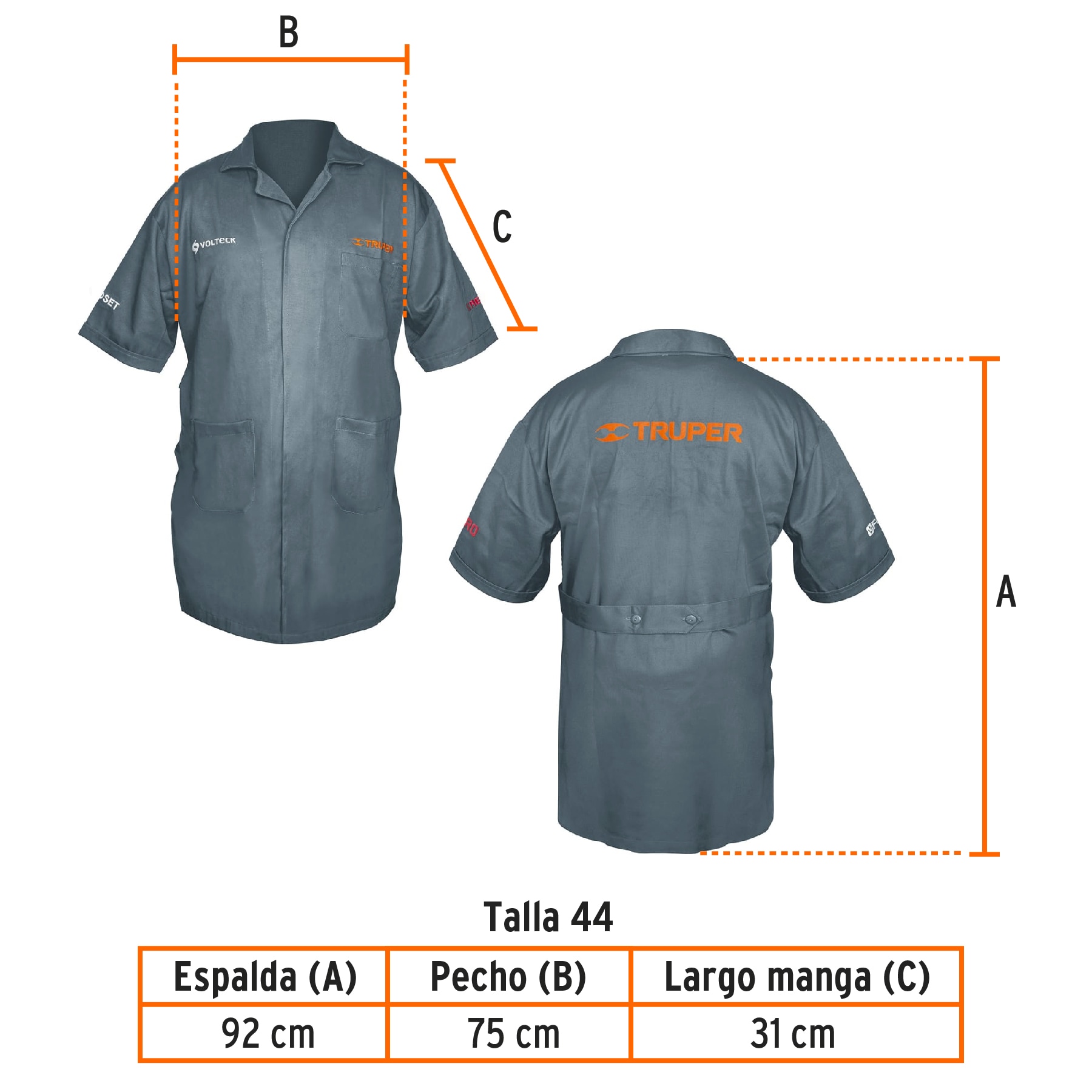 Bata bordada Truper talla 44