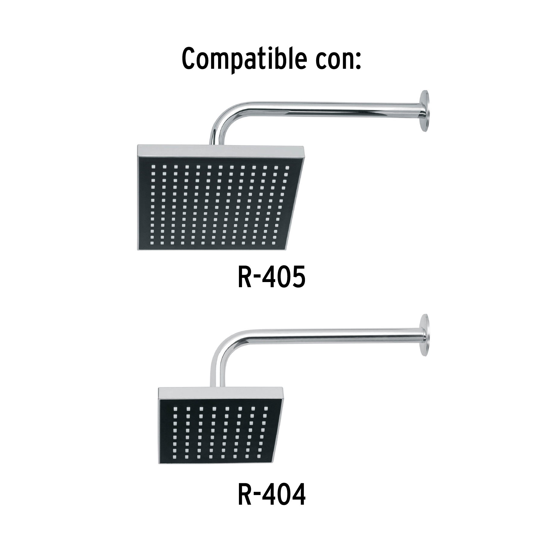 Brazo y chapeton de repuesto para regadera Aqua