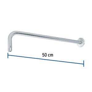 Brazo recto 50cm con chapeton para regadera Cromo Foset