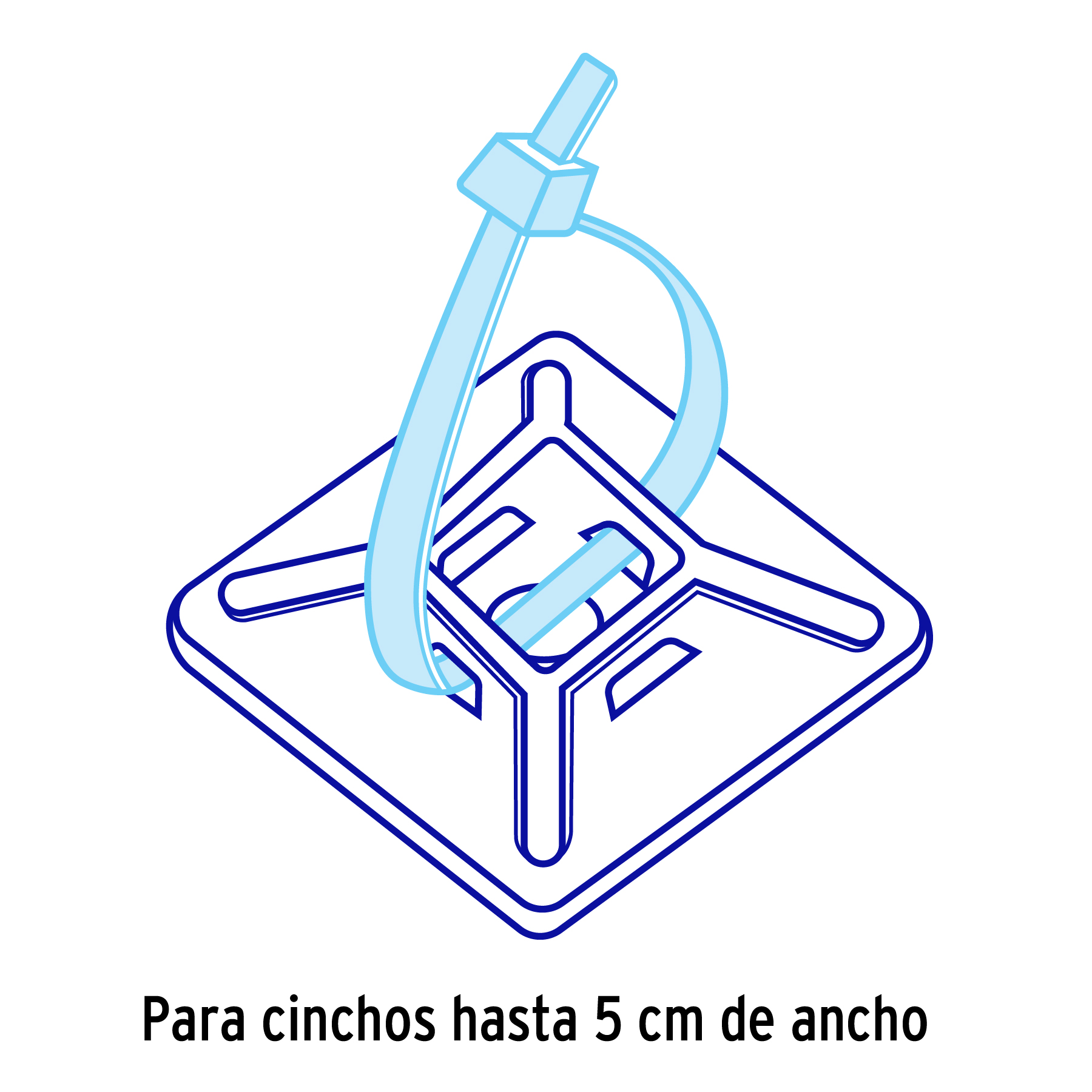 10 Piezas de Base Autoadherible para cinchos 3x3cm
