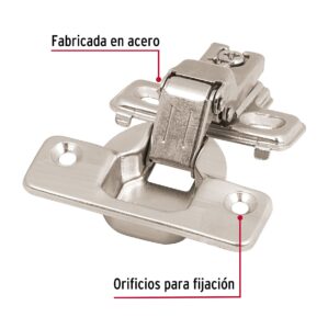 Pack de 2 Bisagras bidimensional de 90° Brazo Corto de 6x8cm