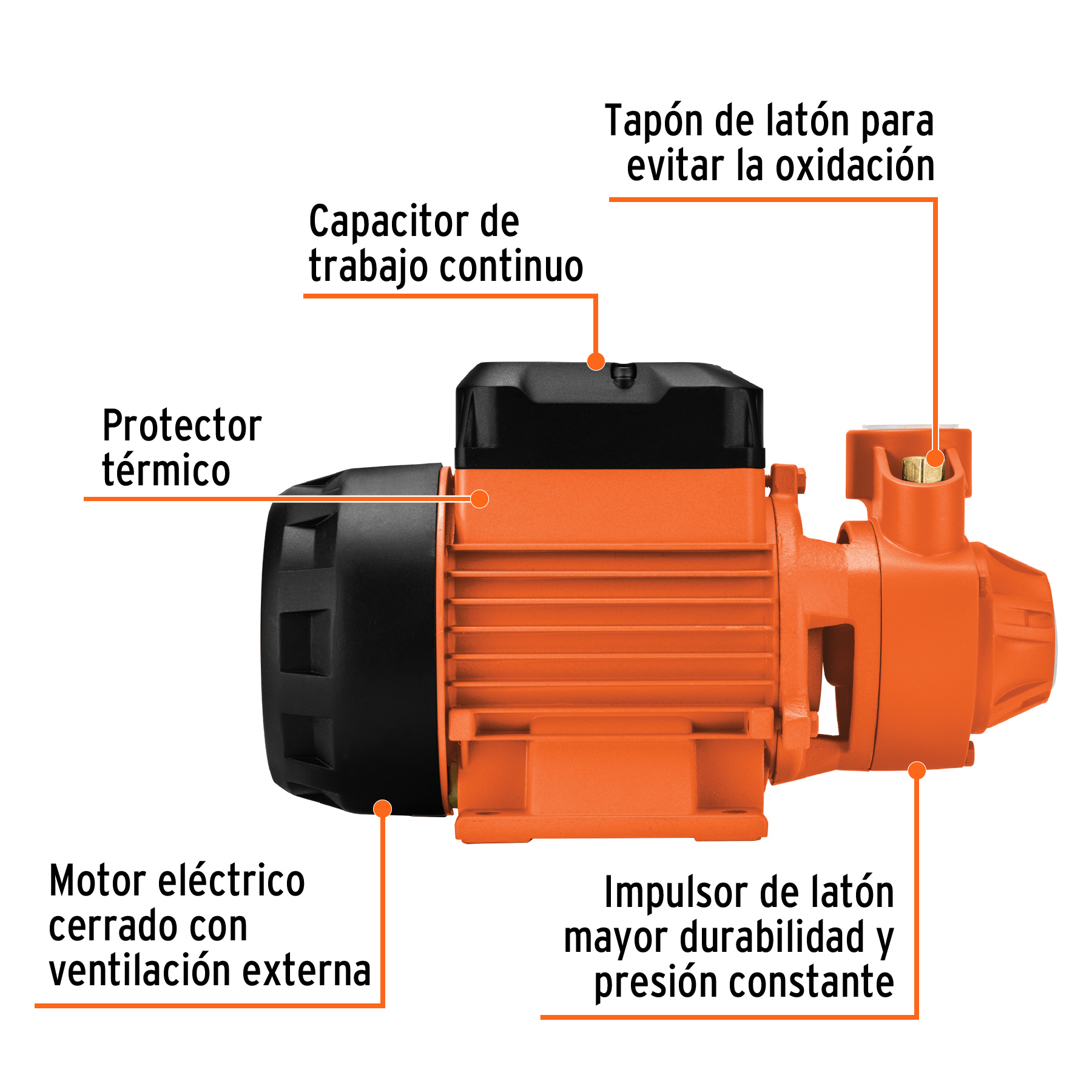 Bomba Electrica periferica para agua 1hp Truper Expert