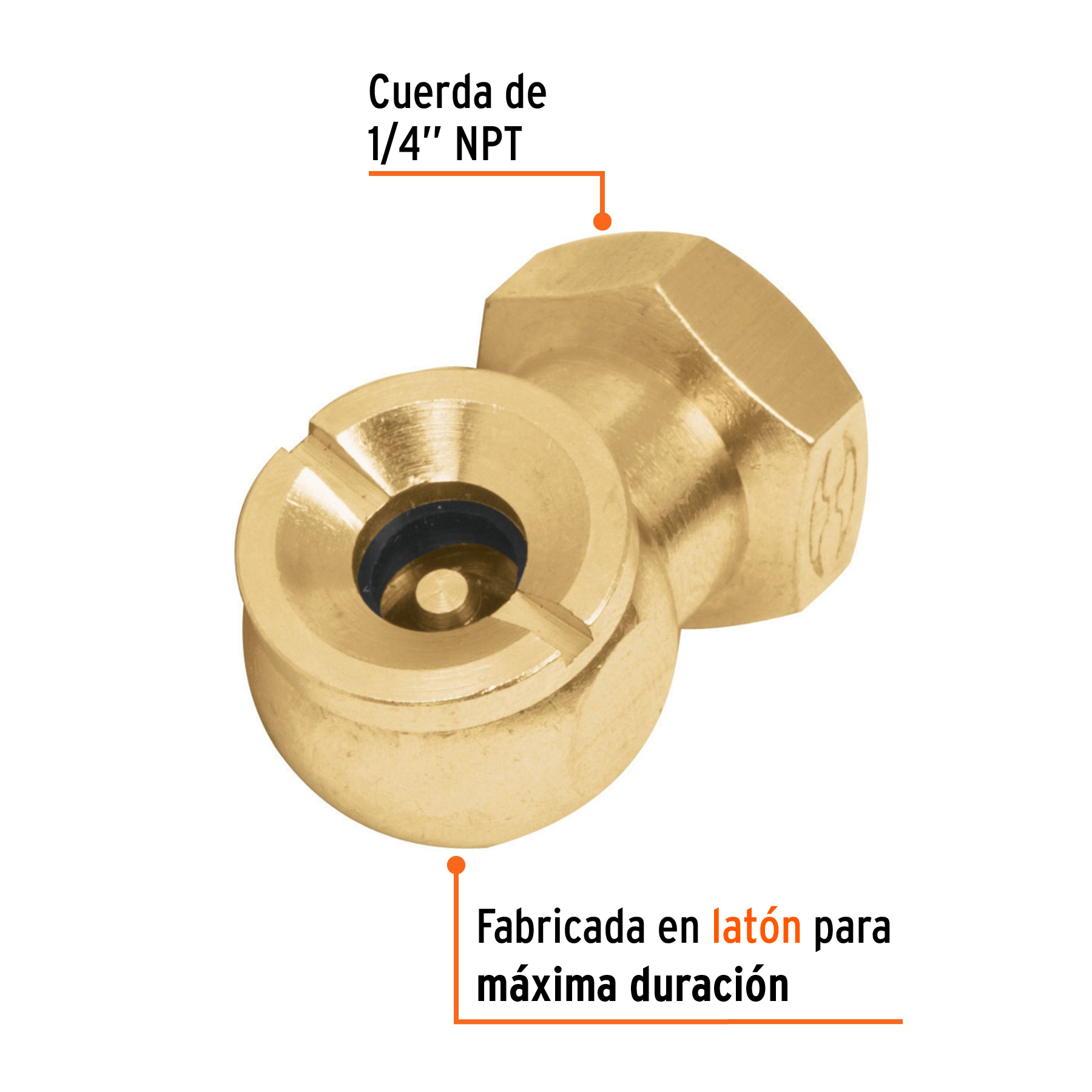 Inflador llantas cabeza sencilla hembra cuerda 1/4 NPT