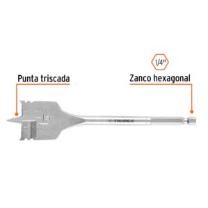 Broca plana de manita, 1-1/4" , Truper