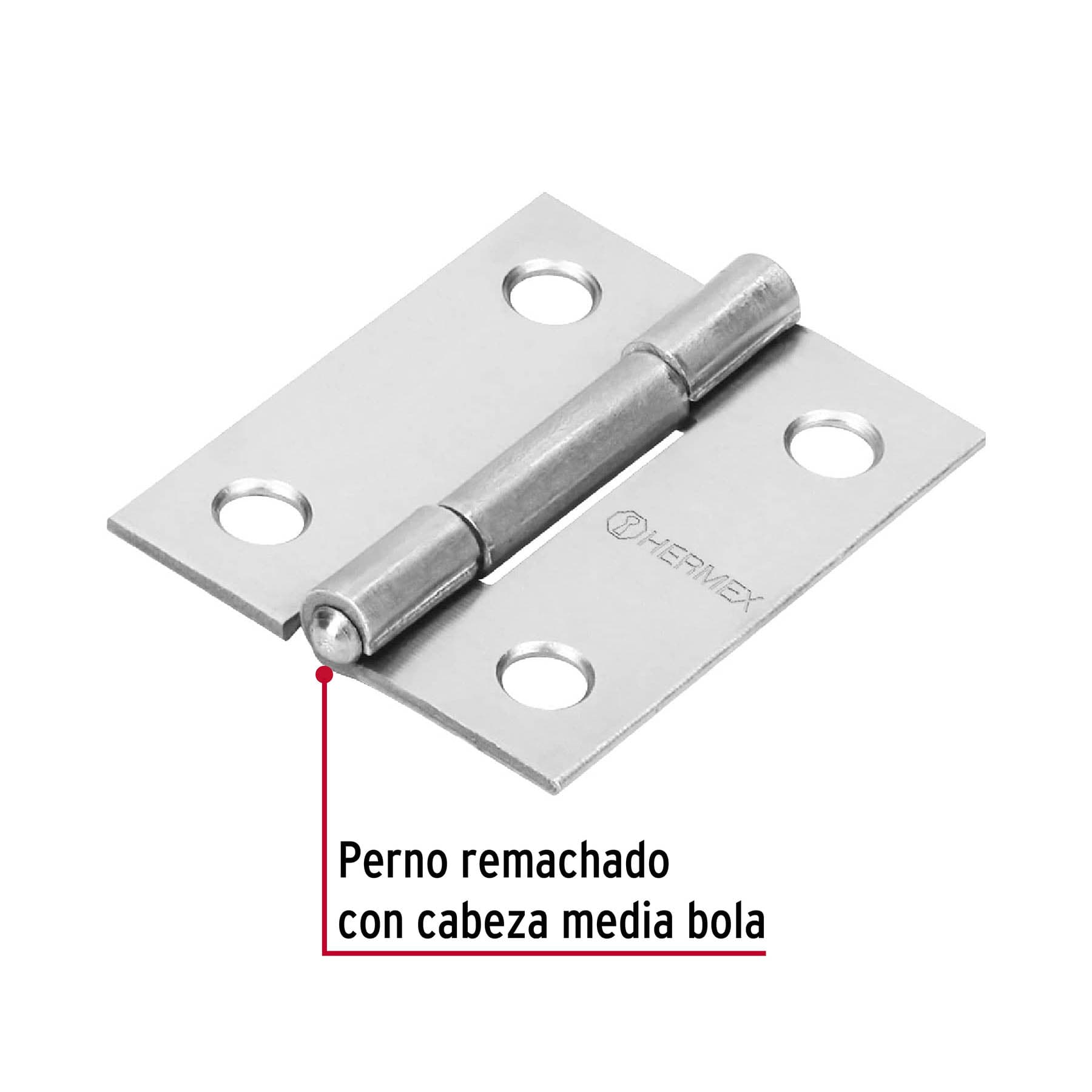 Bisagra rectangular 1-1/2" x 1-3/16" acero pulido