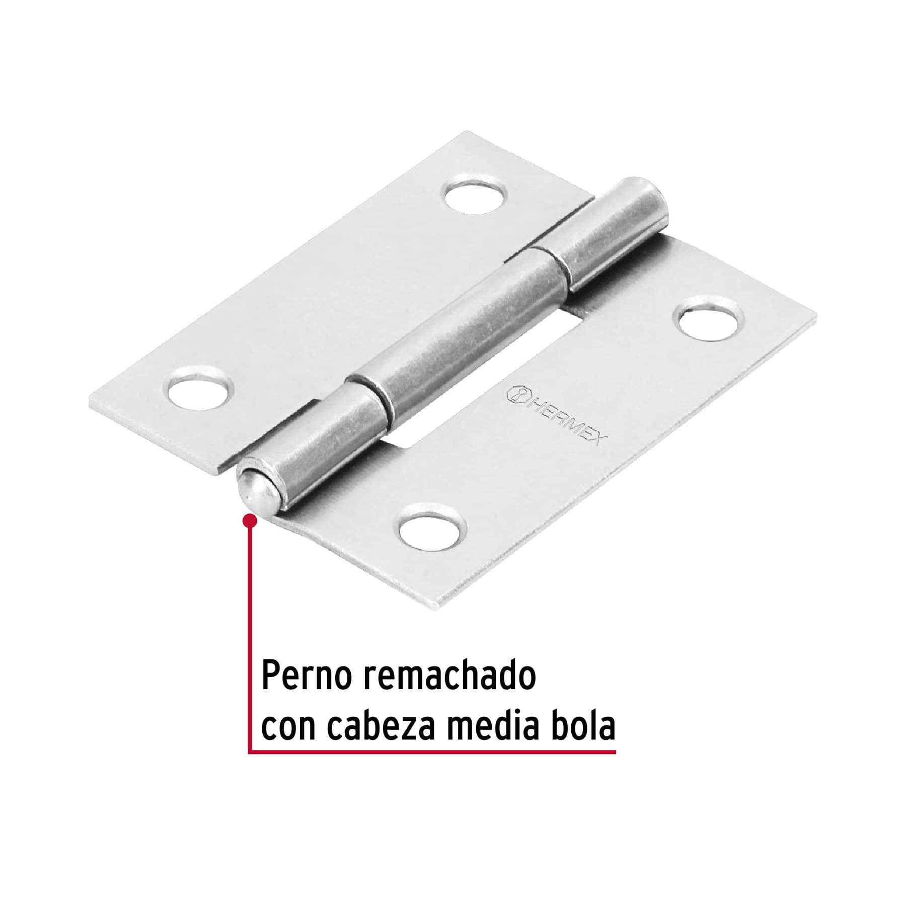 Bisagra rectangular 2" x 1-1/2" acero pulido