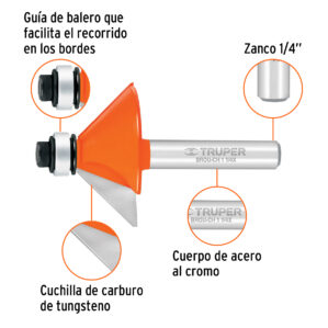 Broca para router chaflan de 1-1/4" con balero