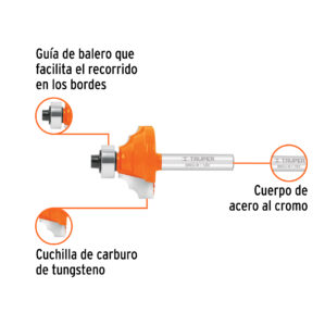Broca para router, moldura clasica, 1-1/8" con balero