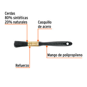 Brocha Profesional de 1/2" Cerdas Suaves Truper Expert