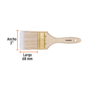 Brocha cerdas sinteticas,mango de madera, corte recto, 3