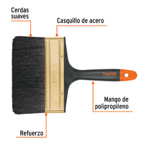Brocha Profesional de 6" Cerdas Suaves Truper Expert