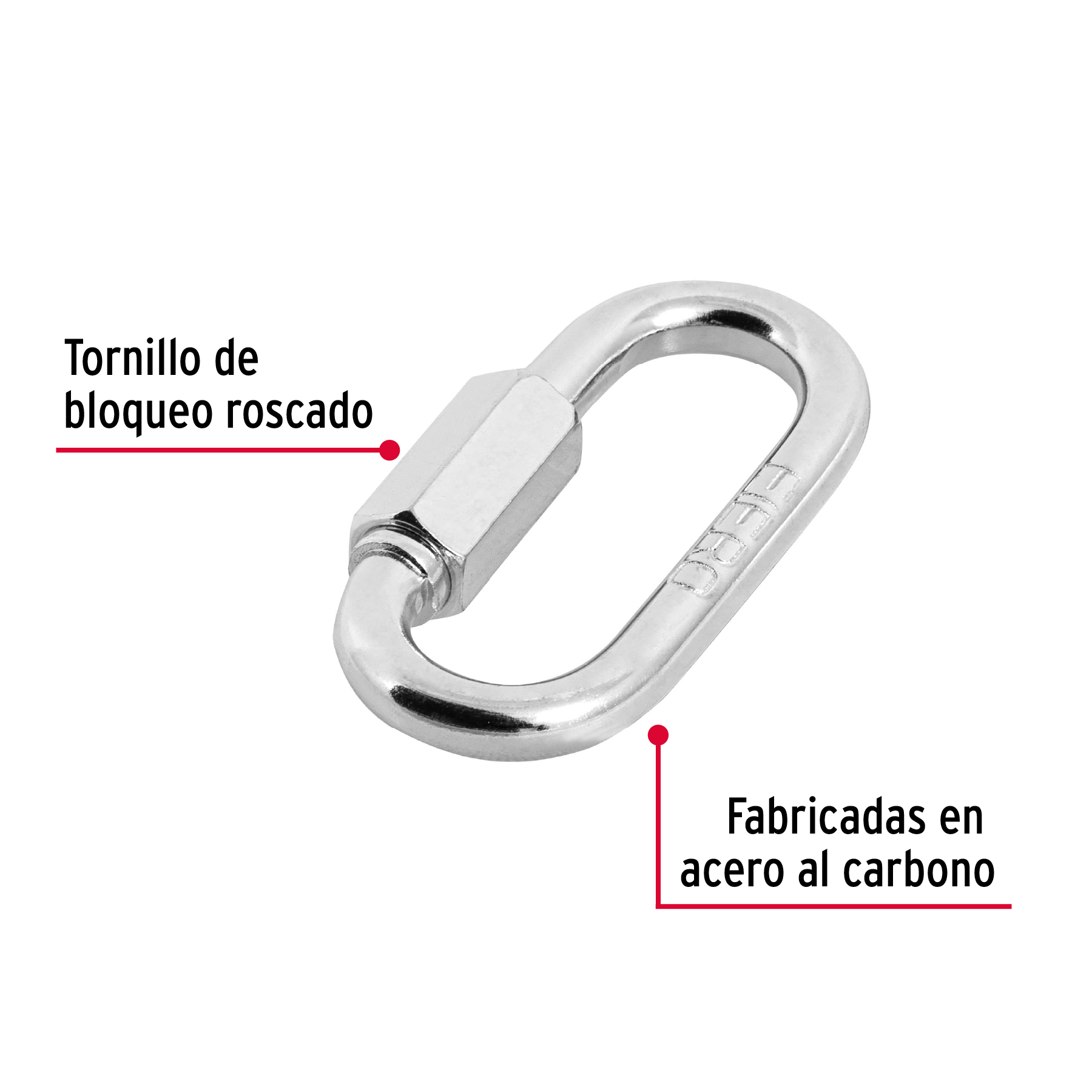 Bandola de Acero con Seguro 1/4"