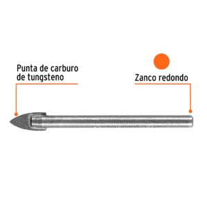 Broca para vidrio y azulejo 1/4"