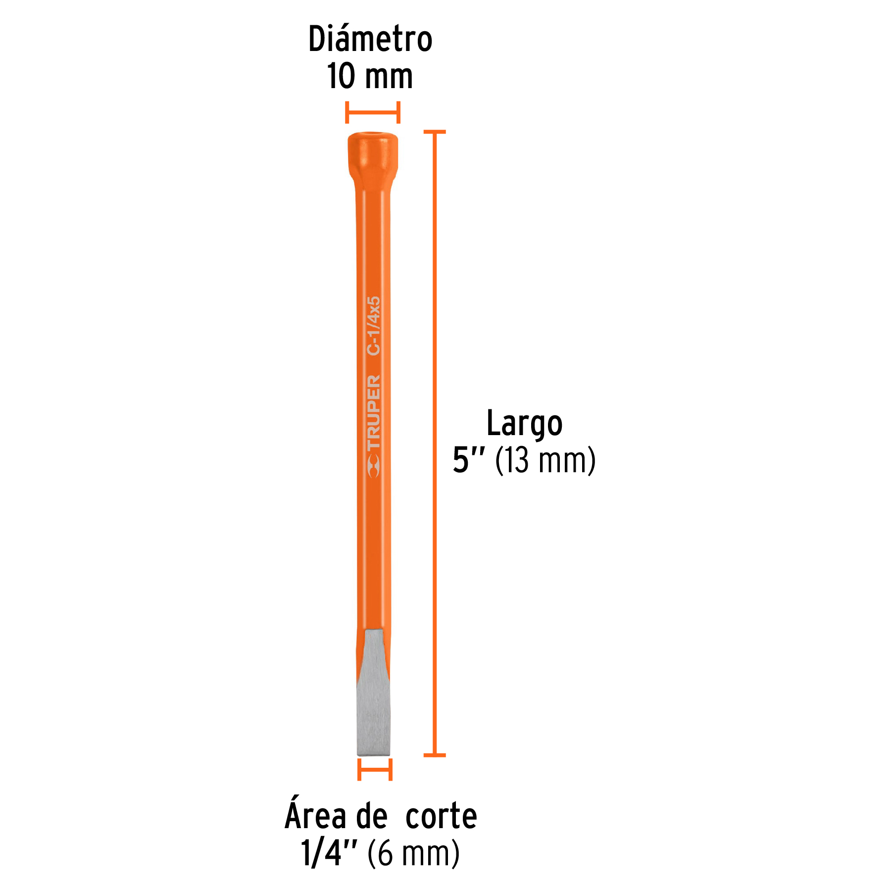 Cincel de corte frio 1/4" X 5"