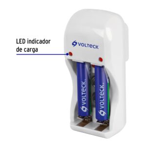 Cargador de pilas, AA, AAA y 9V, incluye 2 pilas AAA