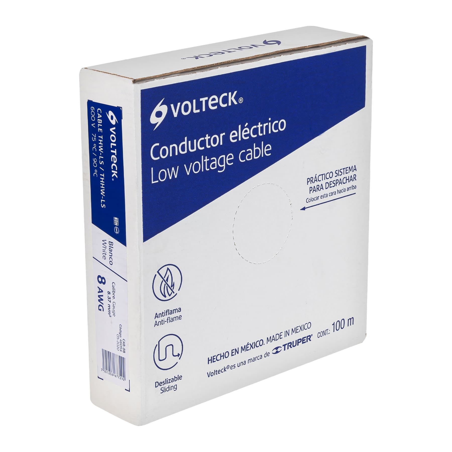 Cable Luz 8 AWG THHW-LS blanco rollo 100m