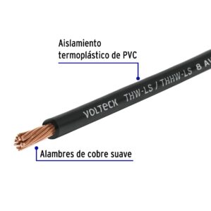 Cable Luz 8 AWG THHW-LS negro rollo 100m