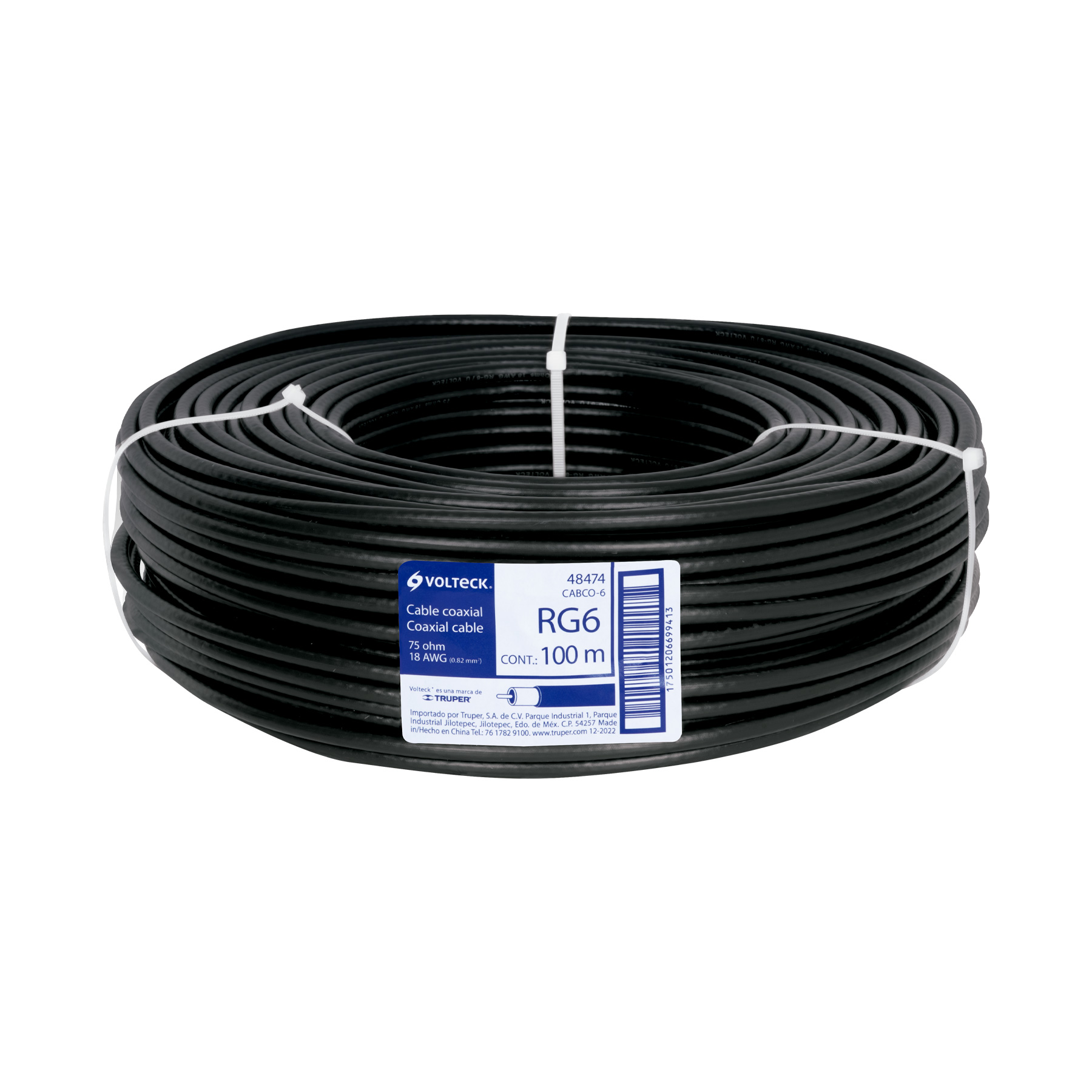 Rollo de 100m de Cable coaxial RG6