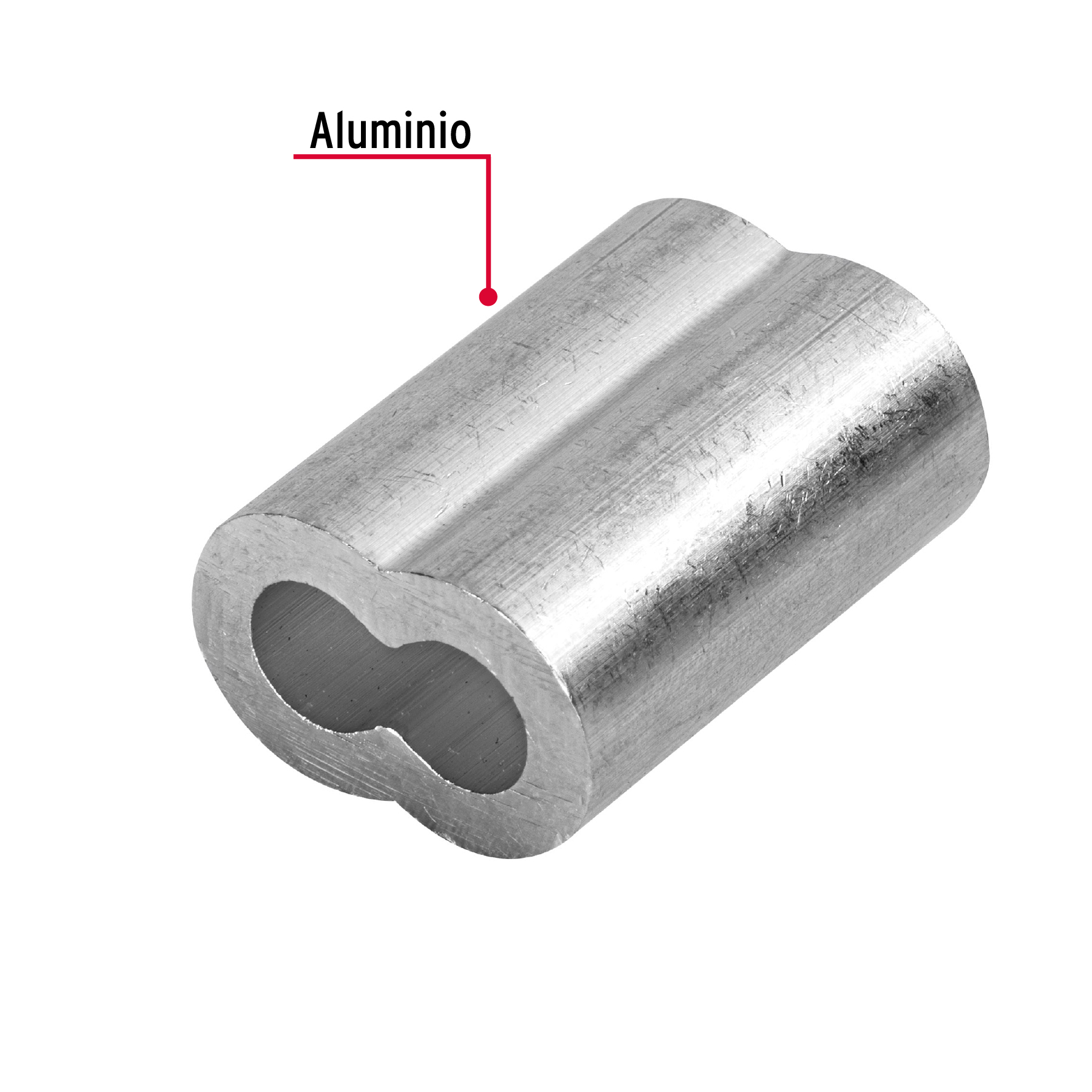 50 Casquillos de aluminio 1/4" para Cable de Acero