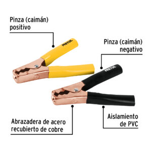 Caiman para cable pasa corriente 2 piezas Pretul