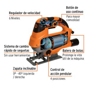 Sierra caladora, profesional, 750 W, 6A