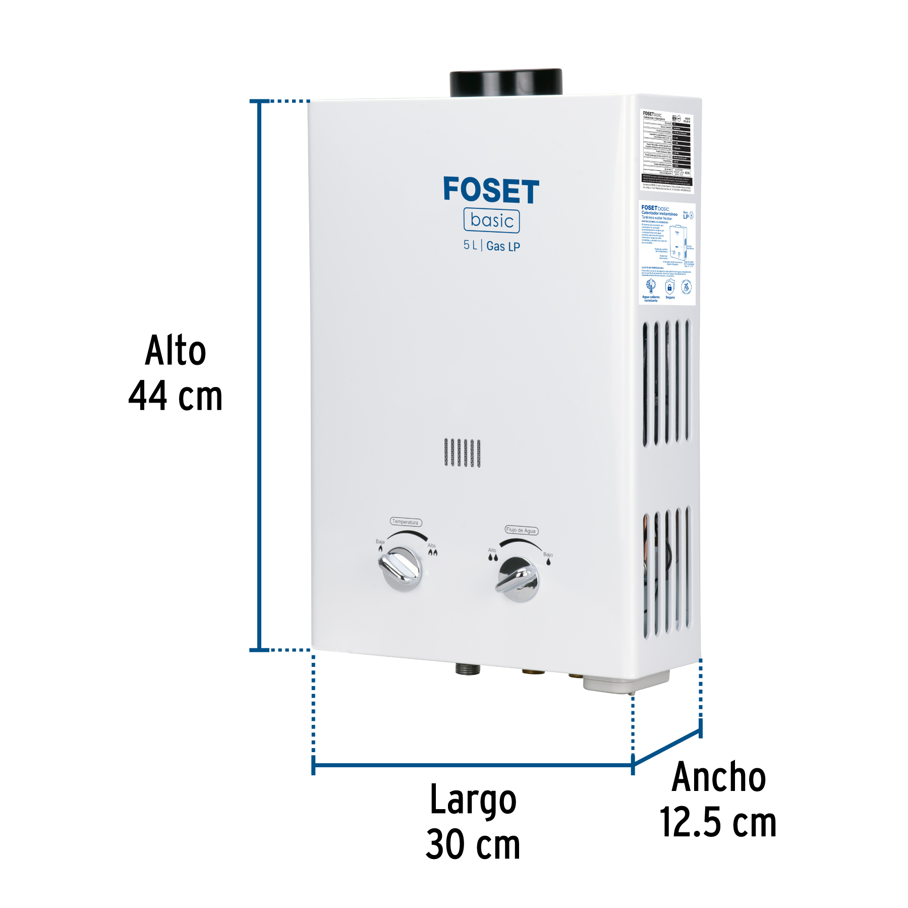 Calentador instantaneo de 5L de 1 servicio gas LP