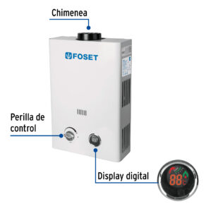 Calentador de paso instantaneo de 6L Gas LP de 1 servicio