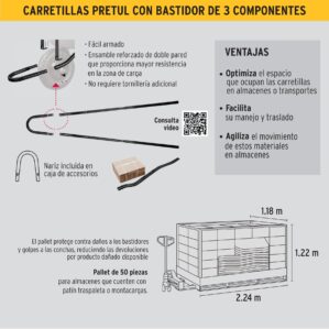 Carretilla 5.5 ft3 llanta neumatica roja Pretul