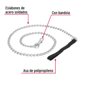 Cadena Correa de paseo para perro 1.2m eslabon 3mm