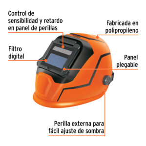 Careta profesional electronica para soldar con panel digital