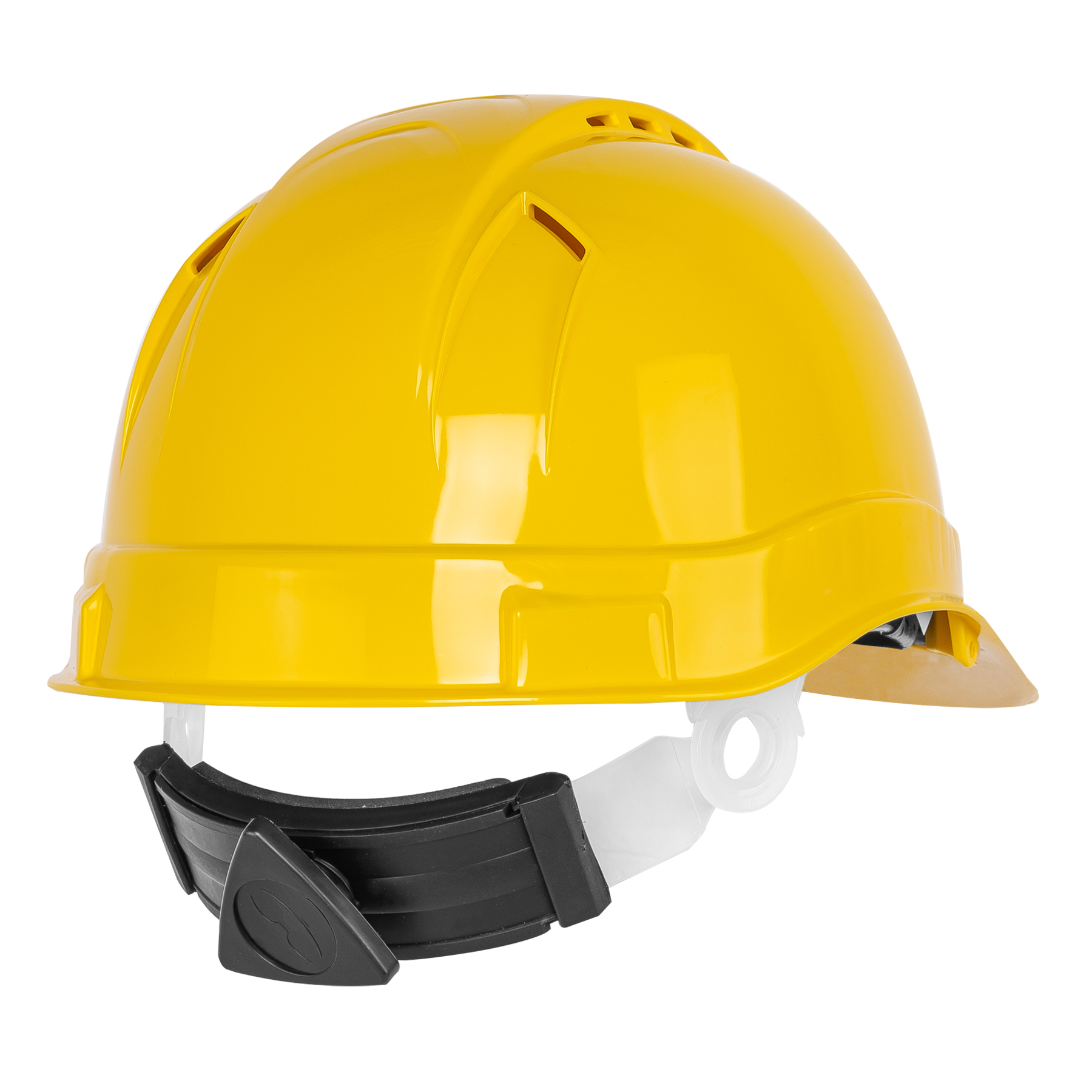 Casco de seguridad ventilado Clase C Amarillo de Matraca