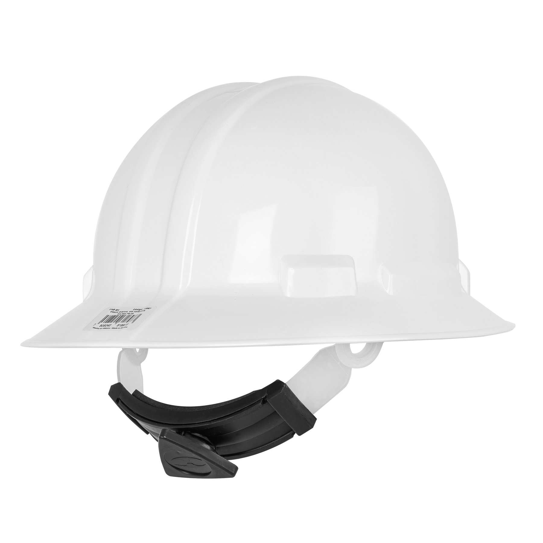 Casco de seguridad Clase E blanco ala ancha de matraca