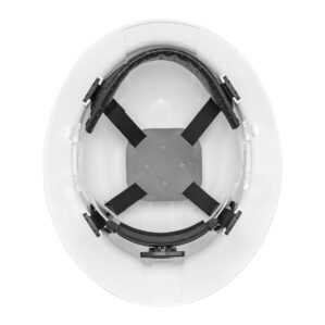 Casco de seguridad Clase E blanco ala ancha de matraca