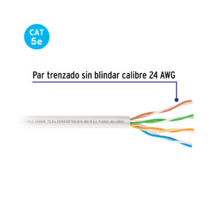 Metro de cable UTP CAT 5E Blanco Calibre 24