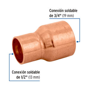 Cople reduccion campana cobre 3/4" x 1/2"