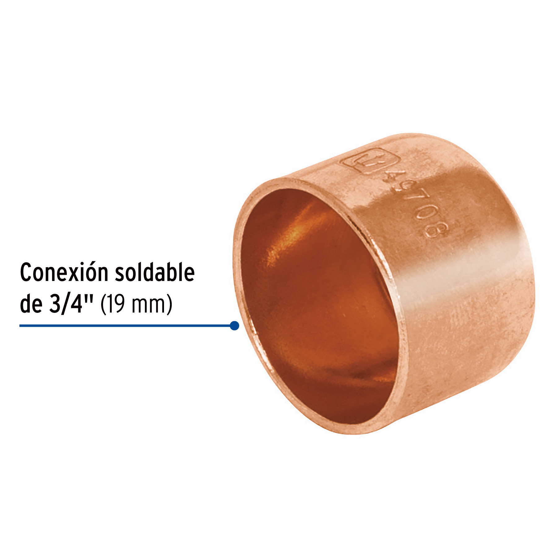 Tapon de cobre 3/4"