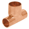 Tee de cobre reducida 1/2" x 1/2" x 3/4"