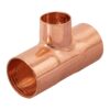Tee de cobre reducida, 3/4" x 3/4" x 1/2"