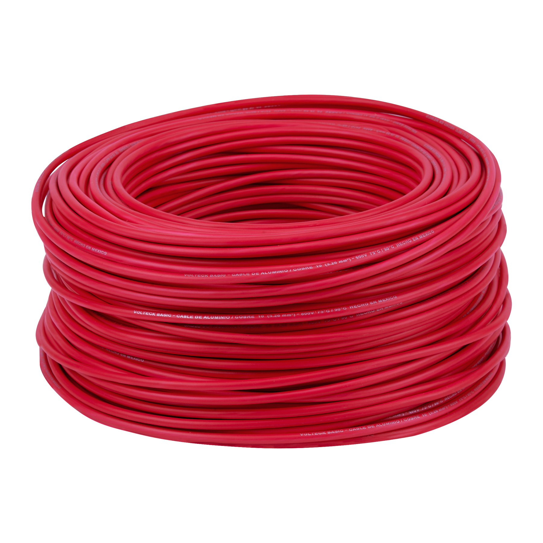 Rollo de 100m de cable THW CCA Calibre 10 Rojo Alucobre