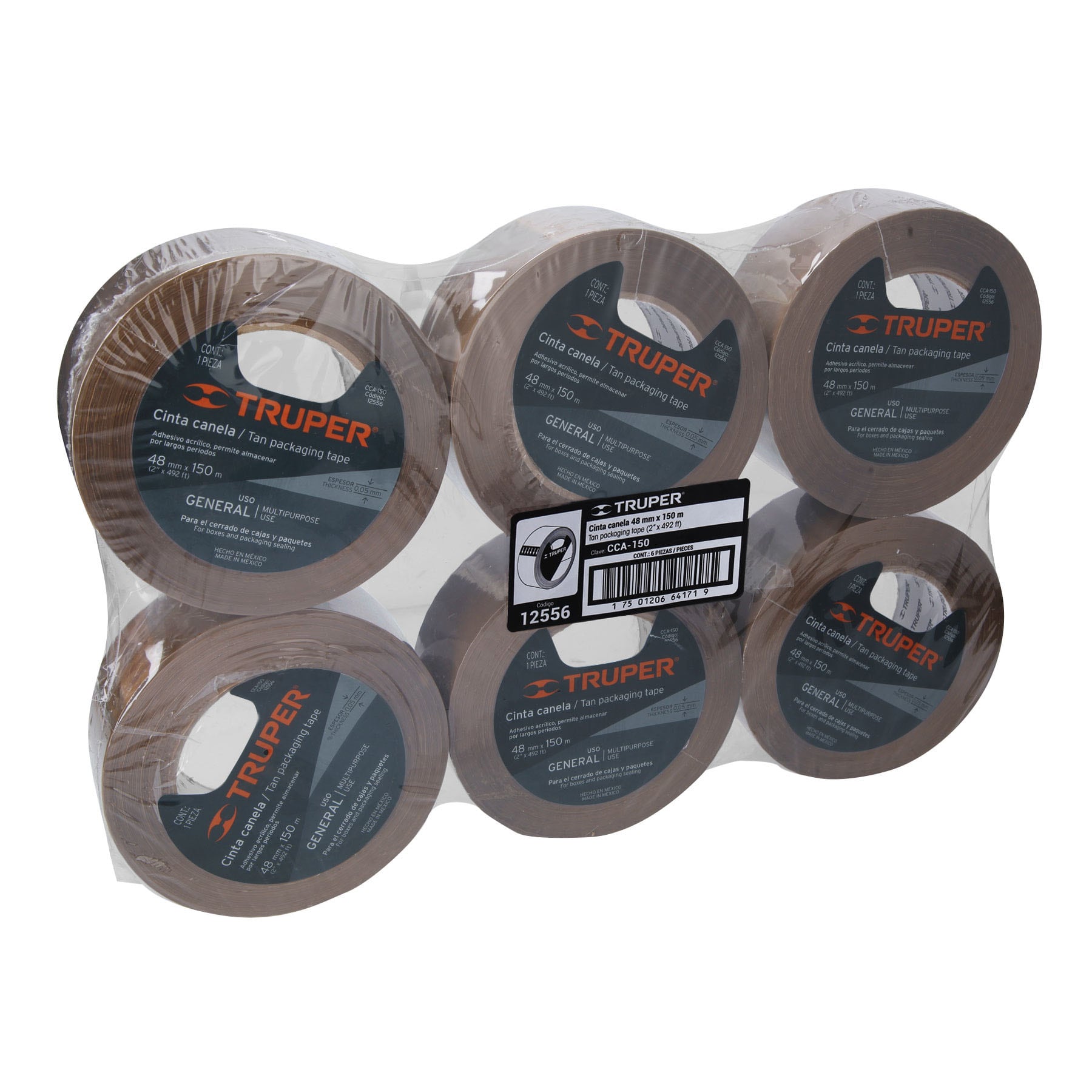 Cinta de Empaque Canela 150mx48mm Truper