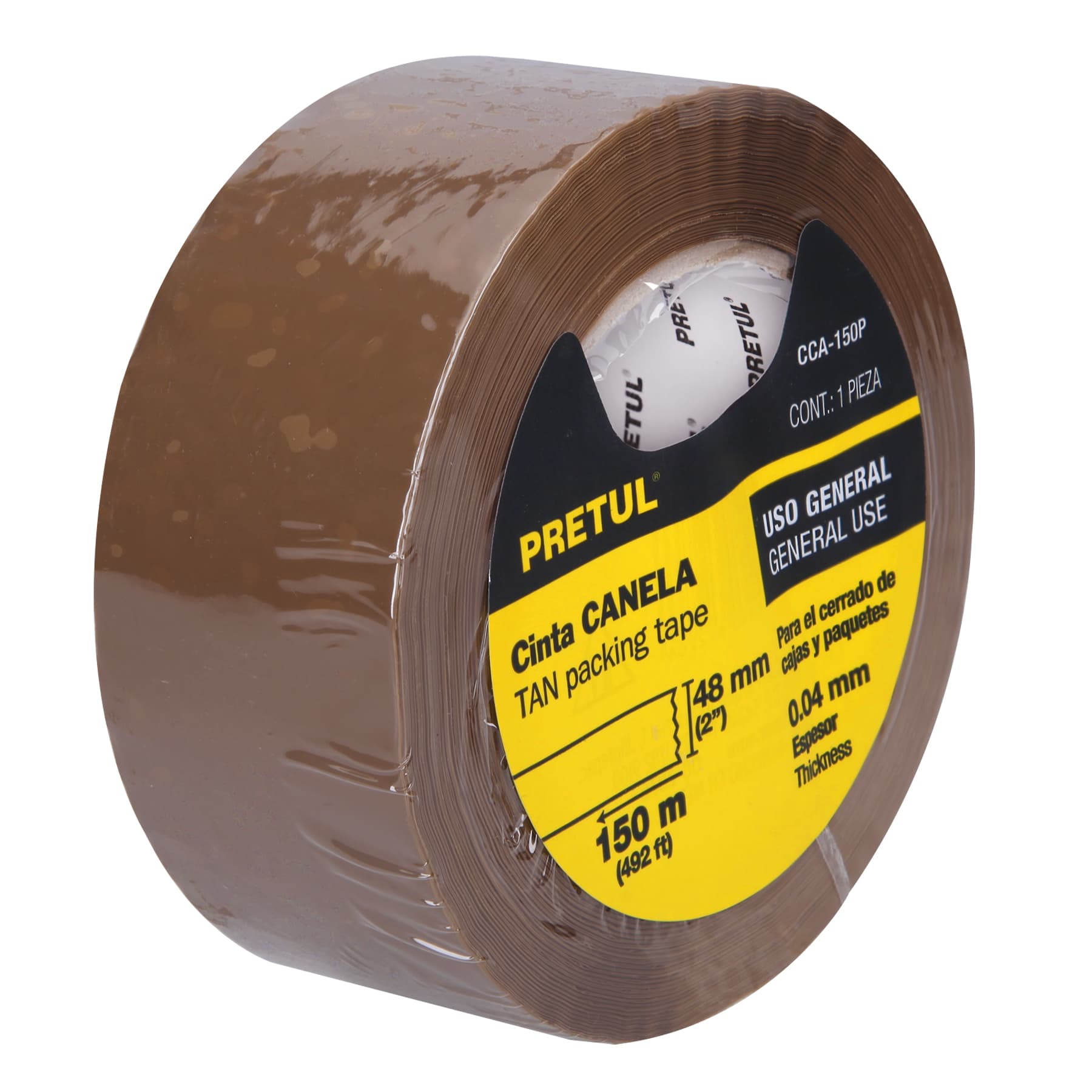 Cinta de empaque Canela 150mx48mm Pretul