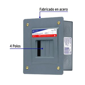 Centro de carga empotrable 4 polos Volteck