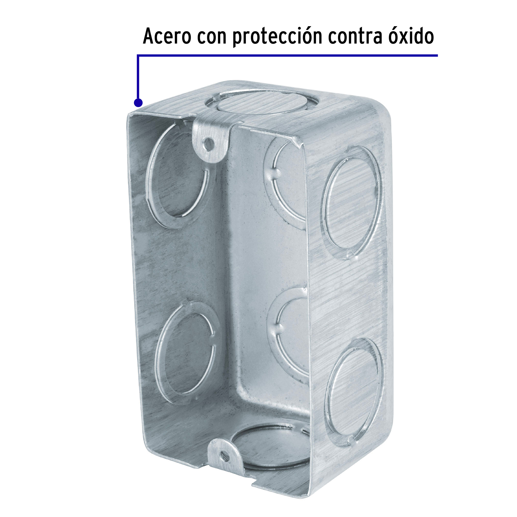 Caja tipo chalupa de acero 1/2" 3/4" Reforzada 2x4"