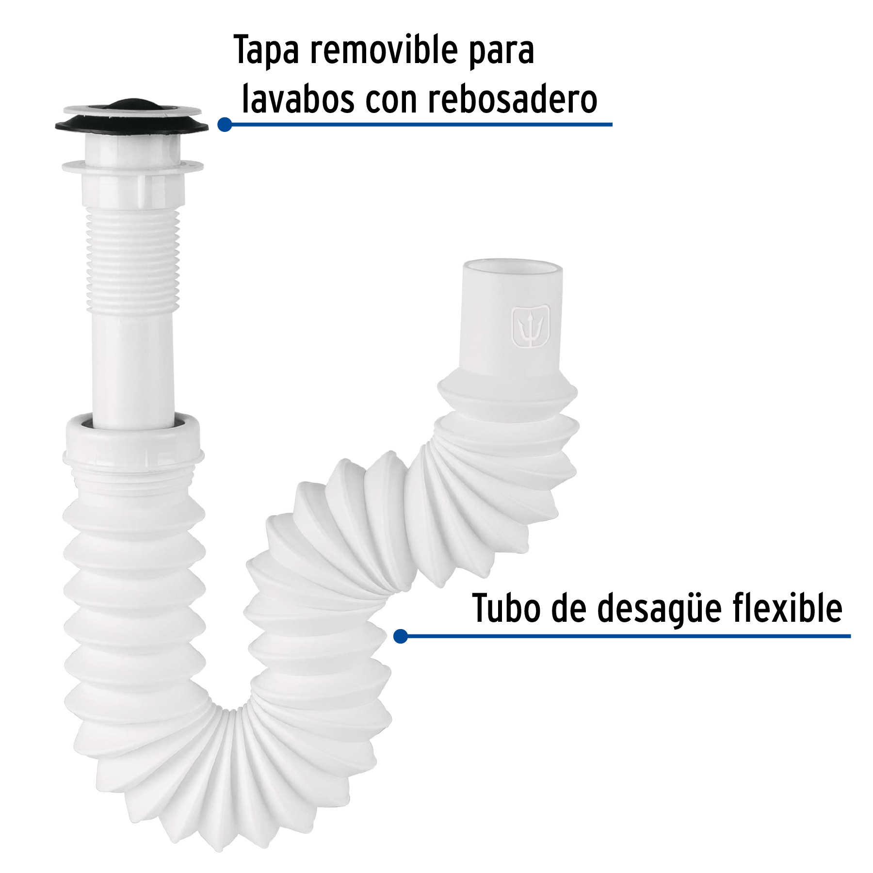 Cespol flexible lavabo con contra polipropileno 1-1/4"