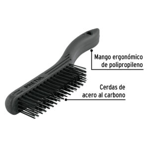 Cepillo de alambre cerdas acero carbono 64 pinceles Pretul