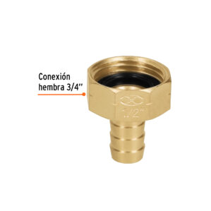 Conector sencillo 1/2" hembra laton para manguera