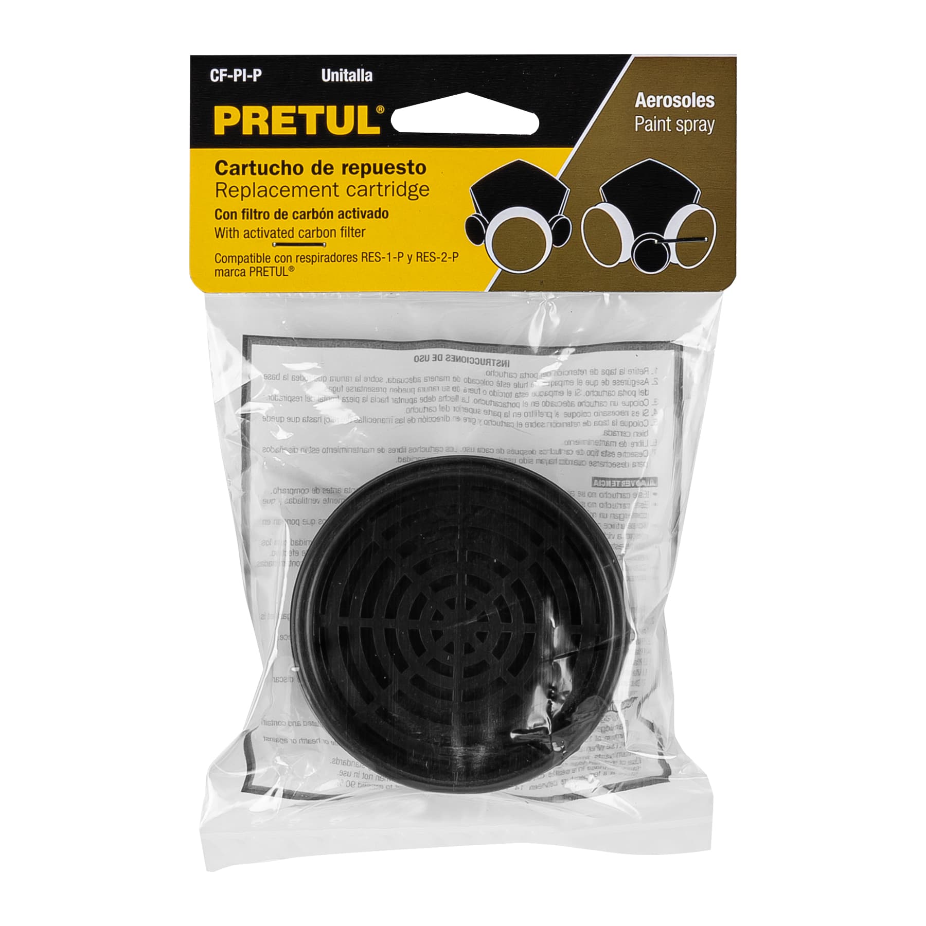 Filtro Cartucho de repuesto Para Mascara Pintura Aerosol