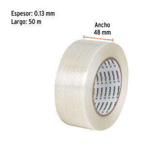 Cinta flejadora con filamentos 48mm x 50m transparente
