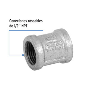 Cople reforzado acero galvanizado 1/2"